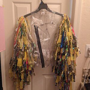 NWT Harley Quinn Birds Of Prey Caution Tape XL Jacket Film Costume Cosplay DC